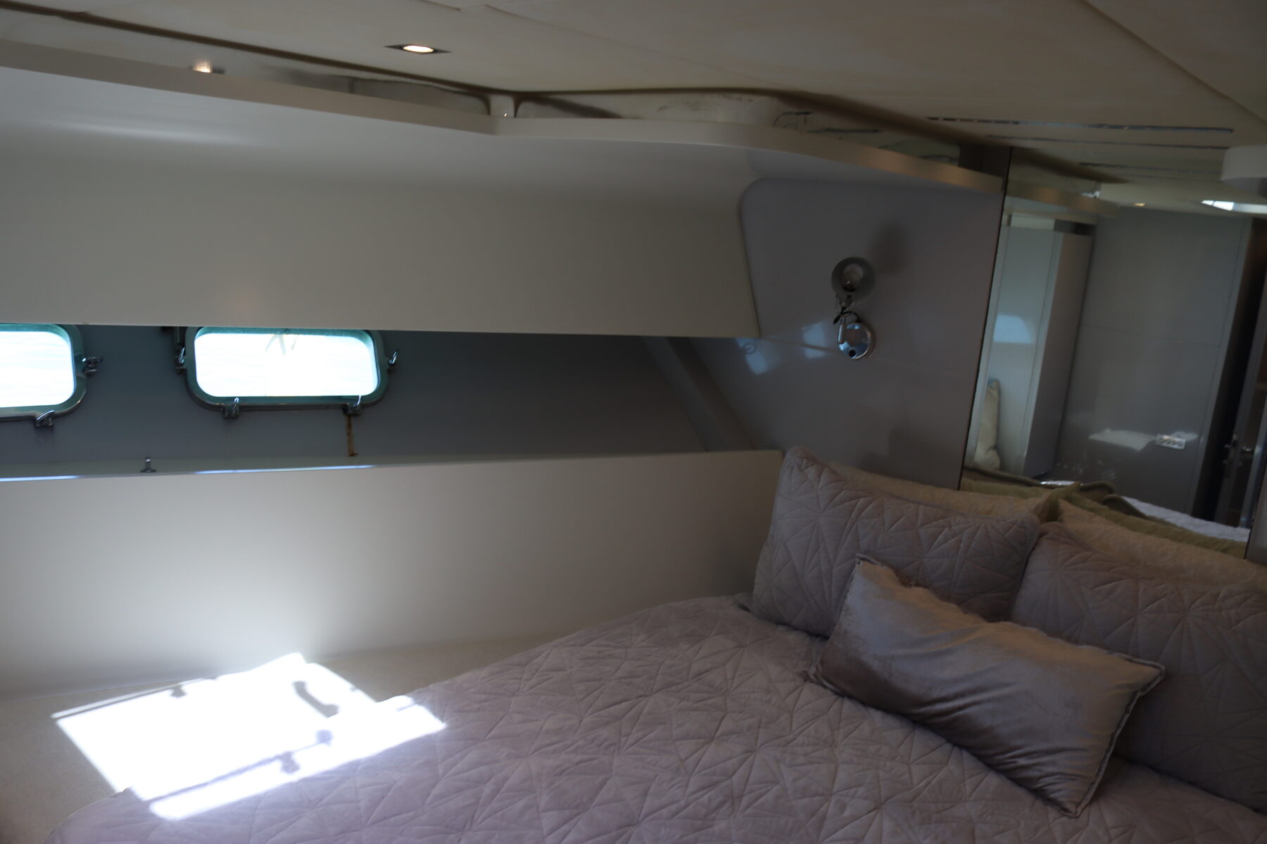 VIP forward stateroom with queen island berth
